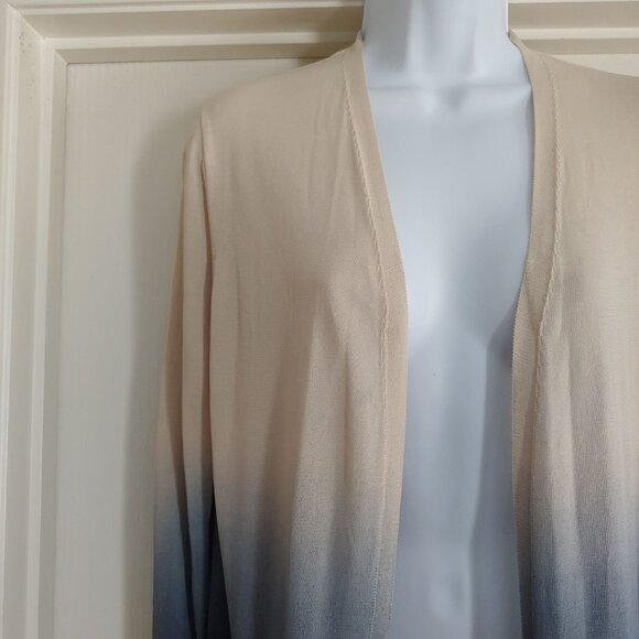 Lafayette 148 Ombré Open Duster Cardigan Chic Boho Gradient Transitional Sweater - Picture 3 of 12